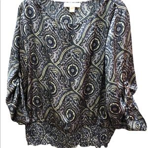 Michael Kors top Large buckle gathered sleeve luxury and beauty